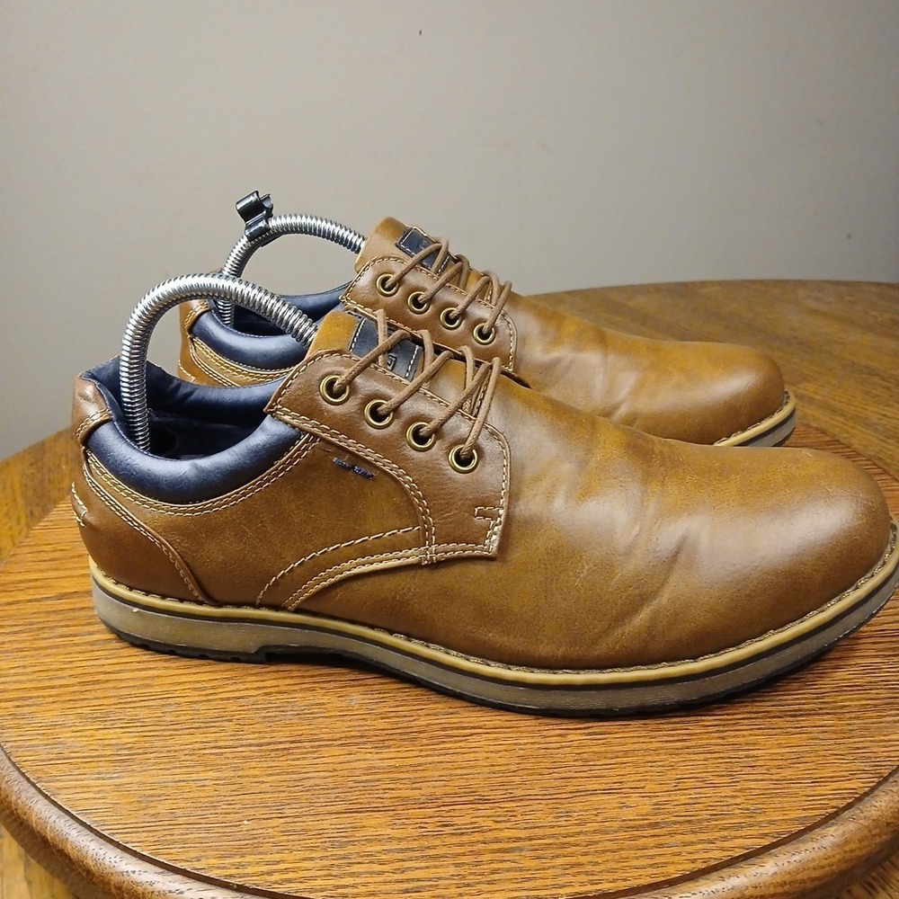 IZOD Mens Brown Oxford Shoes US 11 M Memory Foam Casual Work Dress Shoes